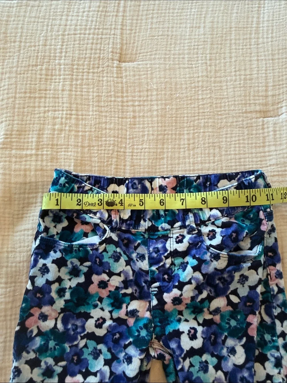 Gymboree Blue Floral Corduroy Leggings - Navy, Teal, Pink, White